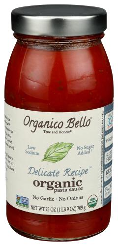 Organico Bello Sauce Pasta Delicate - 25 Oz (6 Units)