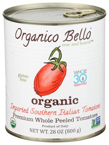 Organico Bello Tomato Whole Italian Organic - 28 Oz (12 Units)