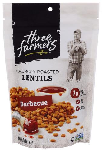 Three Farmers Foods Inc Snack Lentil Barbeque - 140 Gm (6 Units)
