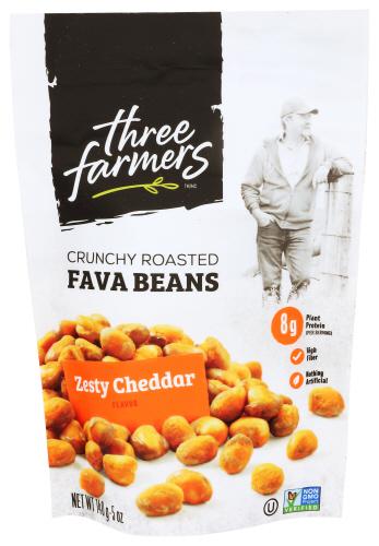 Three Farmers Foods Inc Beans Roasted Fava Zsty Cheddar - 5 Oz (6 Units)