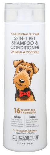 Giovanni Cosmetics Pet 2&1 S&C Oatmeal Cnut - 16 Oz (1 Units)