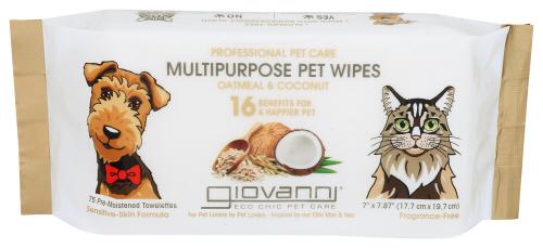 Giovanni Cosmetics Pet Wipes Oatmeal Cnut - 75 Pc (1 Units)