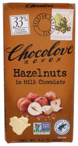 Chocolove Chocolate Bar Milk Hazlnt - 3.2 Oz (12 Units)