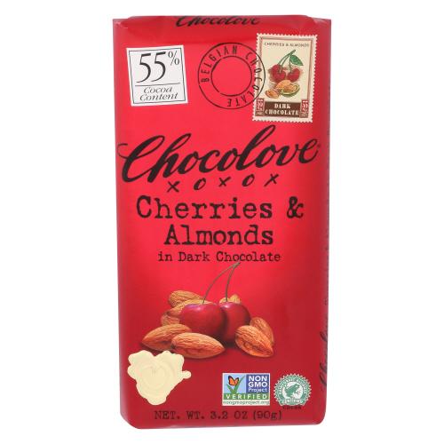 Chocolove Chocolate Bar Drk Cherry & Alm - 3.2 Oz (12 Units)