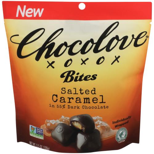 Chocolove Chocolate Bites Sltd Caramel Pouc - 3.5 Oz (8 Units)