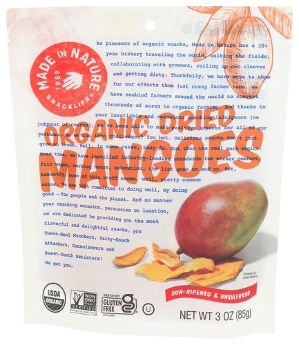 Made In Nature Mango Pieces Organic - 3 Oz (6 Units)