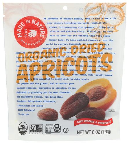 Made In Nature Apricots Df Organic - 6 Oz (6 Units)