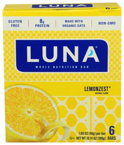 Luna Bar Lemon Zest - 10.14 Oz (6 Units)