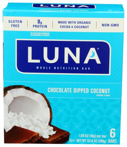 Luna Bar Chocolate Dipped Coconut - 10.14 Oz (6 Units)