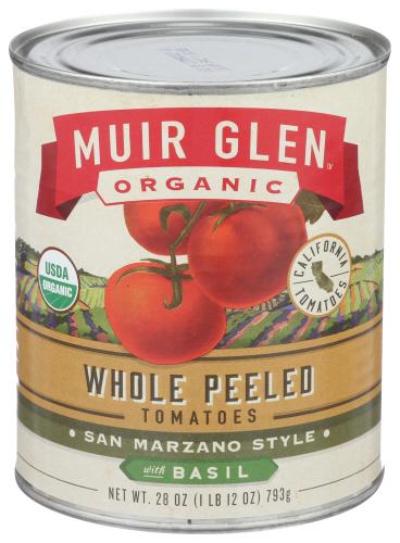 Muir Glen Tomato Peeld Basil - 28 Oz (12 Units)