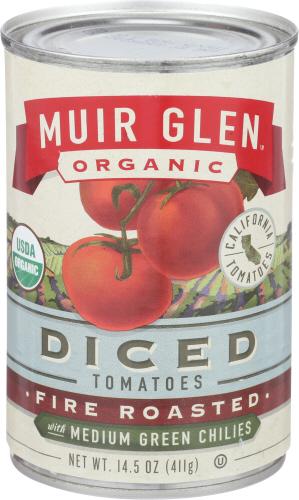 Muir Glen Tomato Dicd Roasted Grn Chl - 14.5 Oz (12 Units)