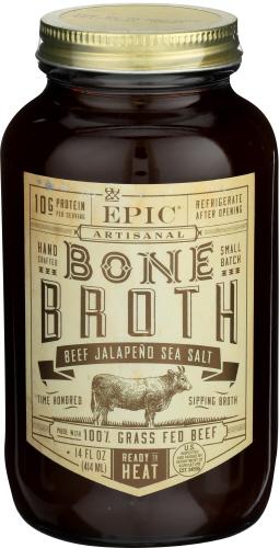 Epic Broth Beef Jalapeno Sea Salt - 14 Oz (6 Units)