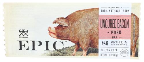 Epic Bar Uncured Bacon - 1.5 Oz (12 Units)