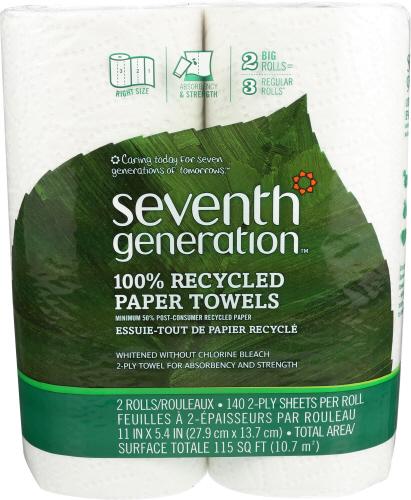 Seventh Generation Paper Towel White 2Rl Pck - 1 Ea (12 Units)