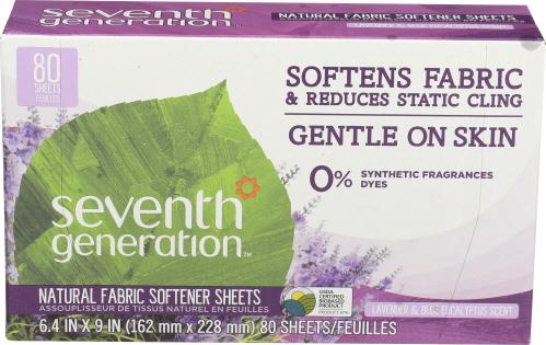 Seventh Generation Fabric Sftnr Shts Lavender - 80 Pc (4 Units)