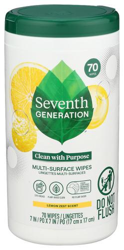 Seventh Generation Wipes Multisurface Lemon - 70 Pc (6 Units)