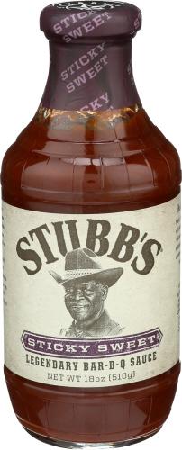 Stubbs Sauce Bbq Sticky Sweet - 18 Oz (6 Units)