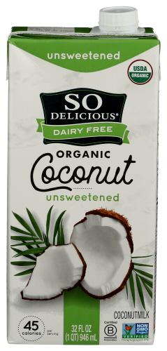 So Delicious Bev Milk Coconut Unsweetened Organic - 32 Fo (12 Units)