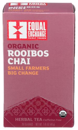 Equal Exchange Tea Rooibos Chai Organic - 20 Bg (6 Units)