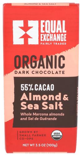 Equal Exchange Bar Dr Chc Wl Alm Ss Organic - 3.5 Oz (10 Units)
