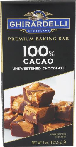 Ghirardelli Chocolate Bkng Bar 100 Cocoa - 4 Oz (12 Units)