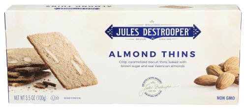 Jules Destrooper Cookie Thin Almond - 3.5 Oz (12 Units)
