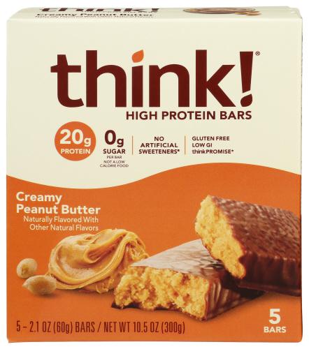 Think! Bar Creamy Peanut Butter 5Pc - 10.5 Oz (6 Units)