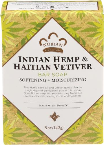 Nubian Heritage Soap Bar Indn Hmp Vetiver - 5 Oz (3 Units)