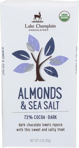 Lake Champlain Choc Chocolate Bar 72Pcnt Almond Salt - 3 Oz (12 Units)