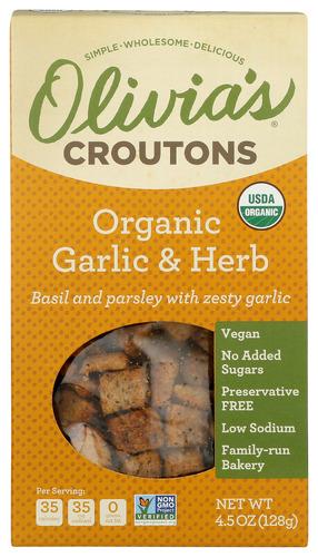 Olivias Croutons Crouton Garlic & Herb - 4.5 Oz (6 Units)