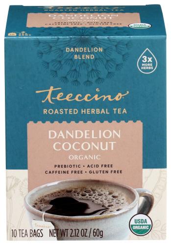Teeccino Tea Dandelion Coconut - 10 Ct (6 Units)