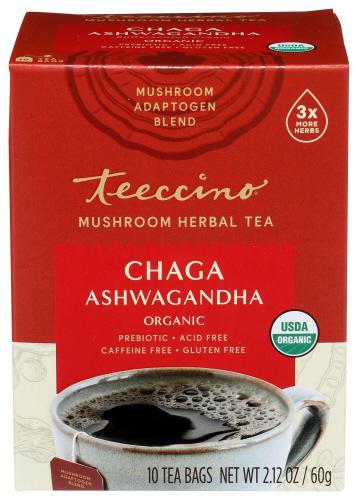 Teeccino Tea Ashwagandha Mushroom - 10 Ct (6 Units)
