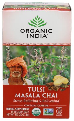 Organic India Tea Tulsi Chai Masala Organic - 18 Bg (6 Units)