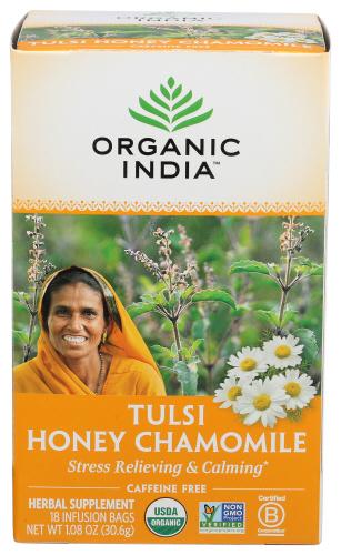Organic India Tea Tulsi Honey Chmmle - 18 Bg (6 Units)