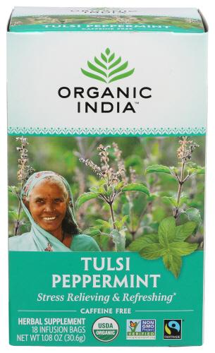 Organic India Tea Tulsi Peppermint - 18 Bg (6 Units)