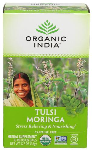 Organic India Tea Tulsi Moringa - 18 Bg (6 Units)