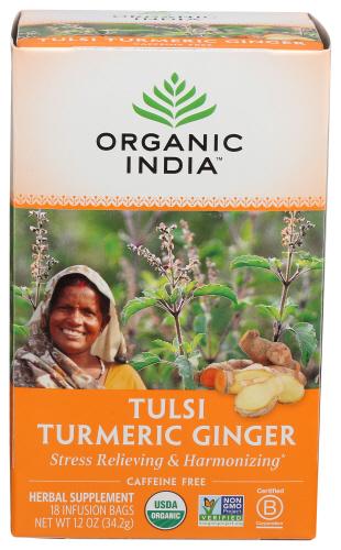 Organic India Tea Tumeric Ginger - 18 Pc (6 Units)