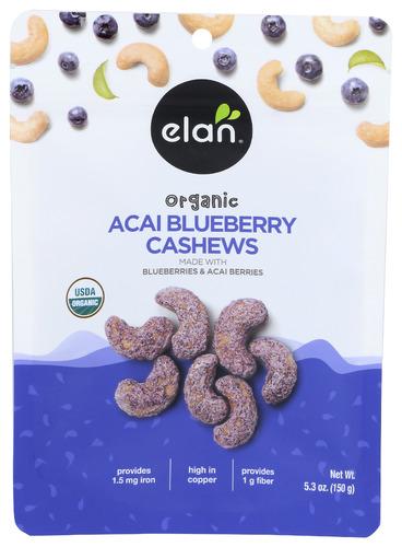 Elan Cashews Blbry Acai Organ - 5.3 Oz (8 Units)