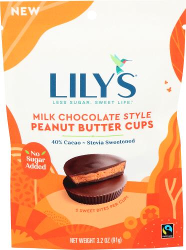 Lilys Sweets Chocolate Milk Chocolate Pb Cup - 3.2 Oz (12 Units)