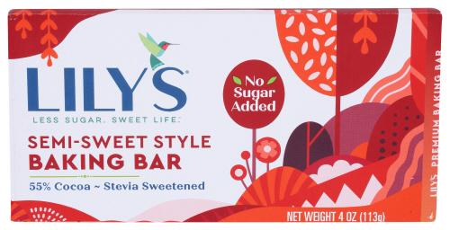 Lilys Sweets Bar Baking Semi Sweet - 4 Oz (12 Units)