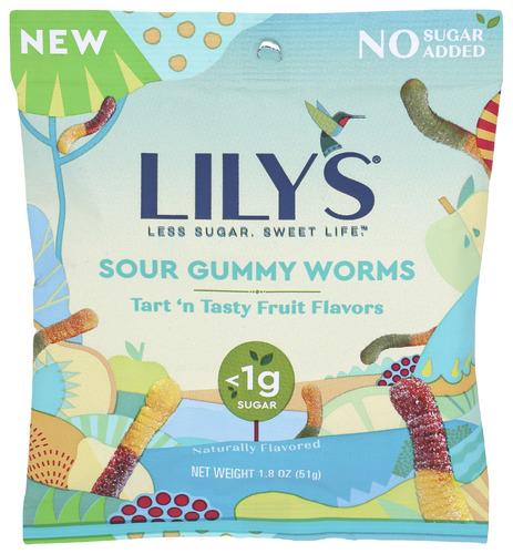 Lilys Sweets Gummy Worms Sour Fruit - 1.8 Oz (12 Units)