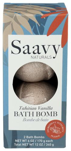 Saavy Naturals Bath Bomb Tahitian Vnilla - 12 Oz (1 Units)