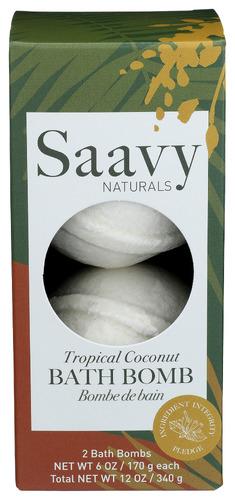 Saavy Naturals Bath Bomb Tropical Coconu - 12 Oz (1 Units)