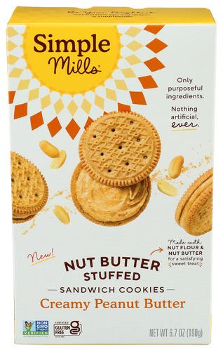 Simple Mills Cookies Sandwich Peanut Butter - 6.7 Oz (8 Units)