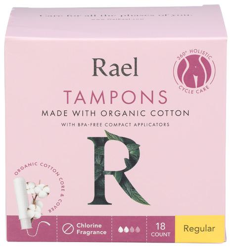 Rael Tampons Reg Cotton Organic - 18 Ea (1 Units)