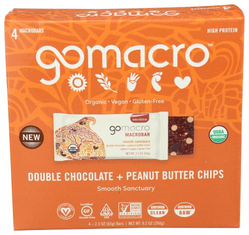 Gomacro Bar Double Chocolate Pb Chip 4Ct - 9.2 Oz (7 Units)