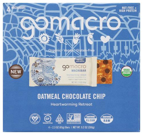 Gomacro Bar Oatmeal Chocolate Chip 4Ct - 9.2 Oz (7 Units)