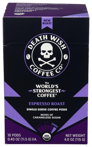 Death Wish Coffee Coffe Ss Esprss Rost Organic - 10 Ct (6 Units)