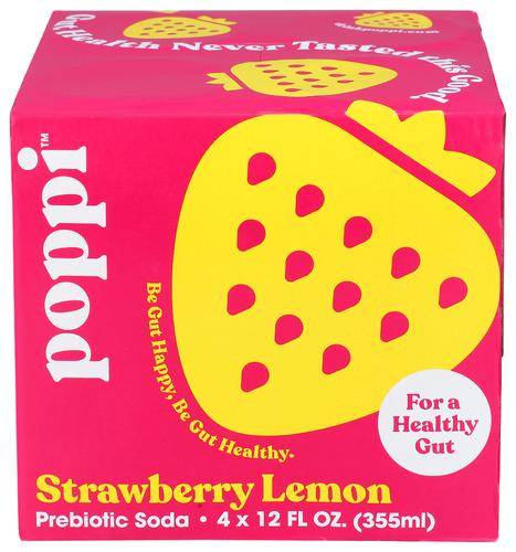 Poppi Soda Prbtc Stwbry Lem 4Pk - 48 Fo (6 Units)