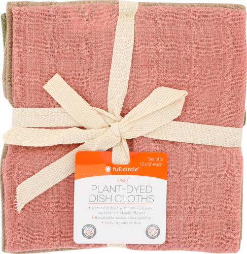 Full Circle Home Dish Cloths Plant Dyed 3P - 3 Ea (12 Units)